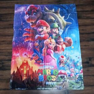 Super Mario Bros Movie Fleece Throw Blanket 50x40 Nintendo Characters Print